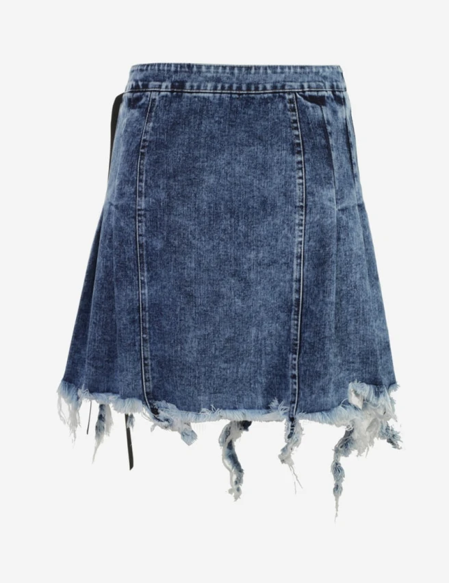 Spódnica mini plisowana z jeansu