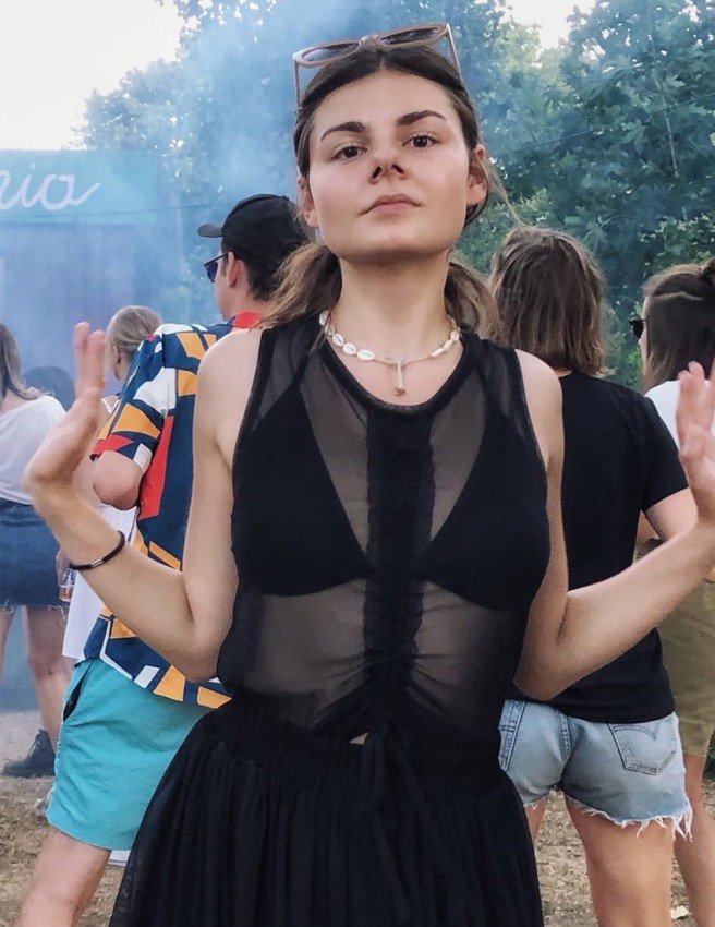Bluzka z siatki z trokiem