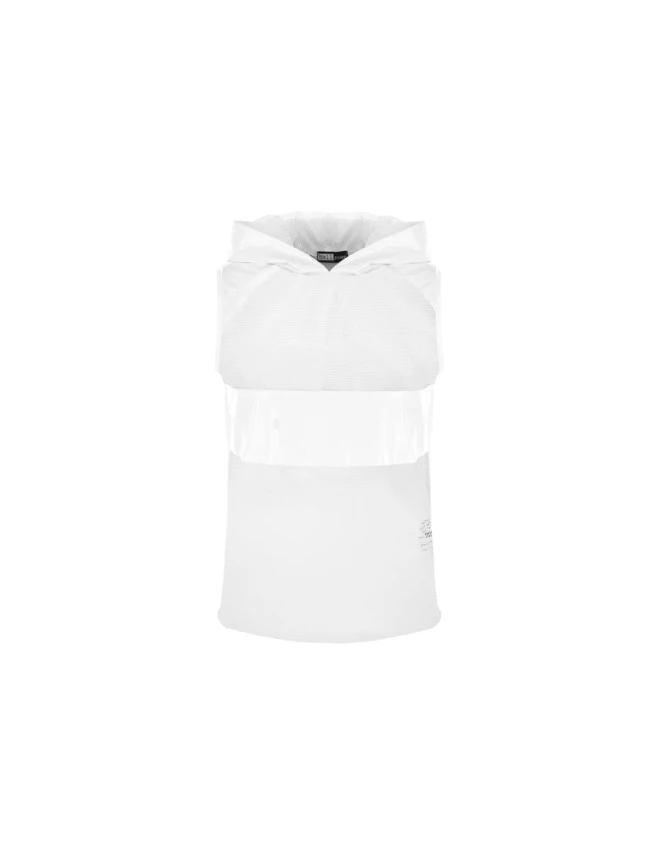 Tank top z lacku z kapturem i siatką