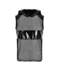 Tank top z lacku z kapturem i siatką