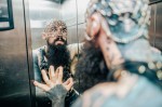 Maska / czapka z metalowych kółek