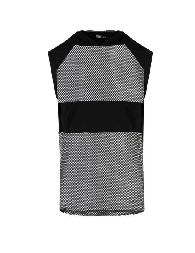 Tank top z kapturem i siatką