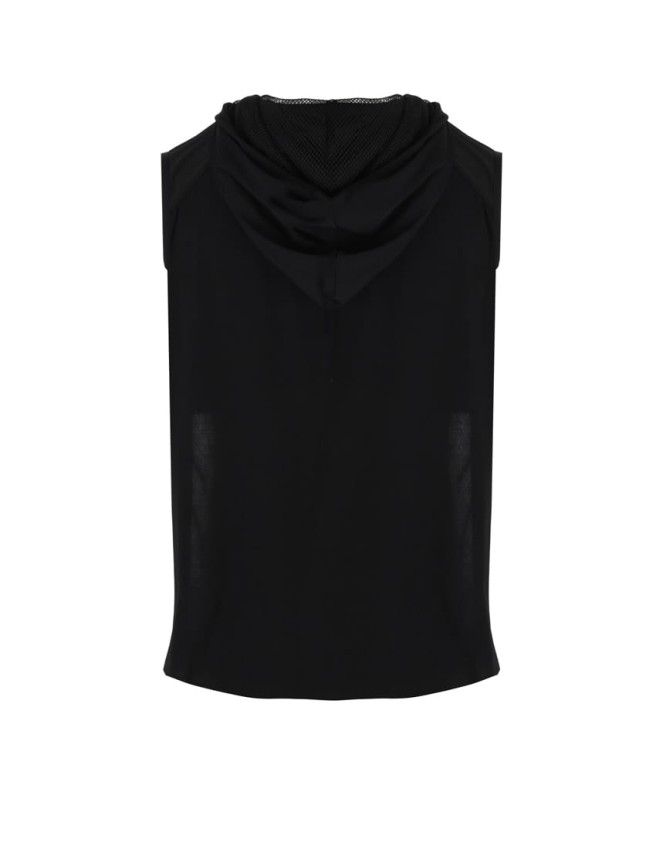 Tank top z kapturem i siatką
