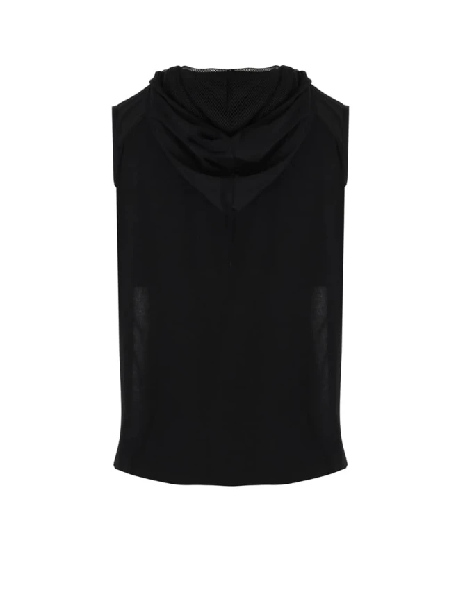 Tank top z kapturem i siatką