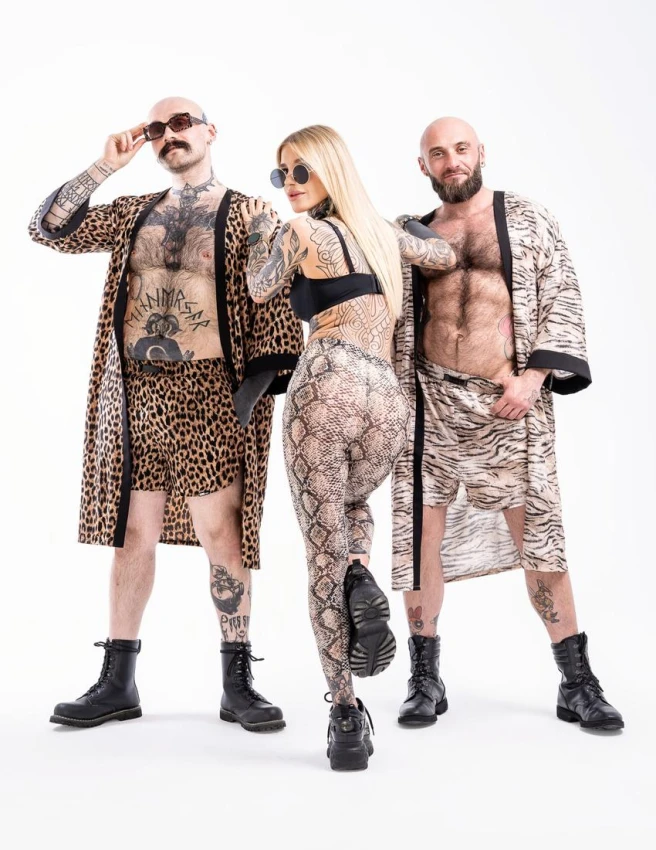 Legginsy z siatki we wzór węża