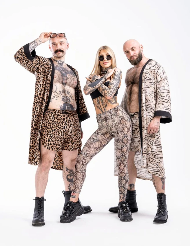 Legginsy z siatki we wzór węża