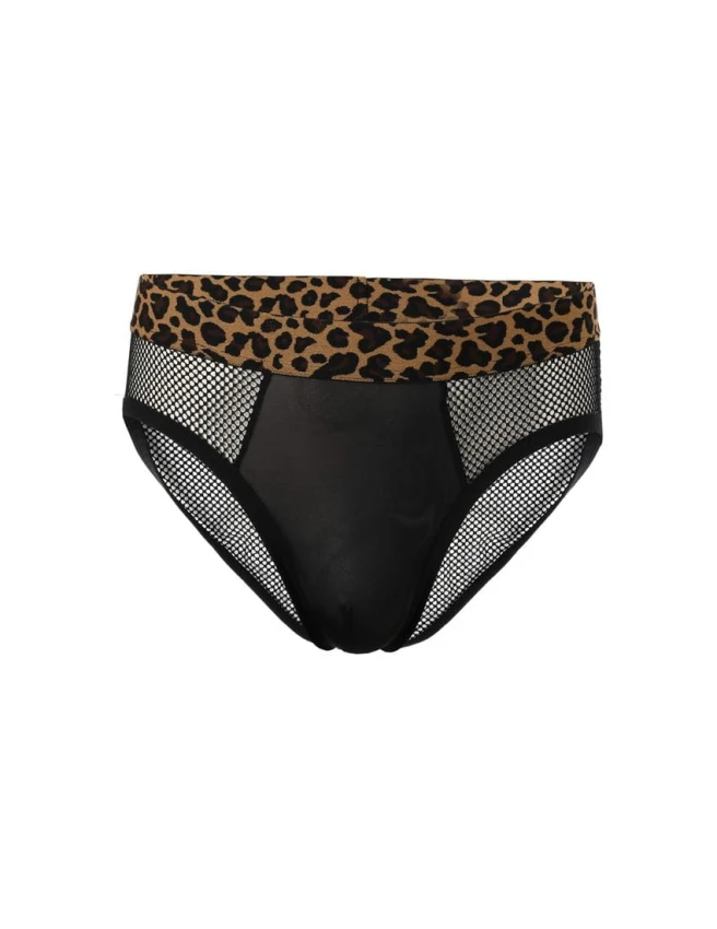 Majtki męskie z siatki Leopard