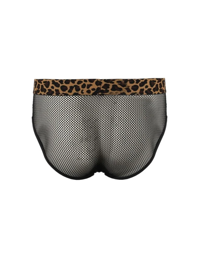 Majtki męskie z siatki Leopard