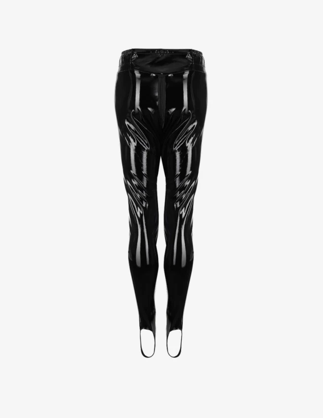 Legginsy z lacku z zamkiem