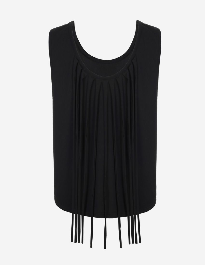 Tank top with fringes